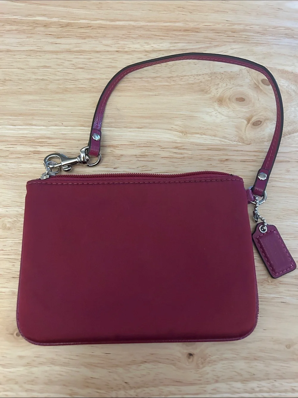 Coach Pink Sequin Circle Wristlet